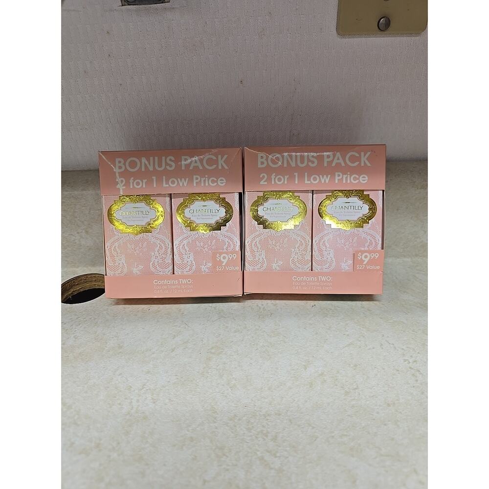 Dana Chantilly Eau de Toilette Spray 2-Pack Bonus Set - 0.4 oz / 12 mL Each New